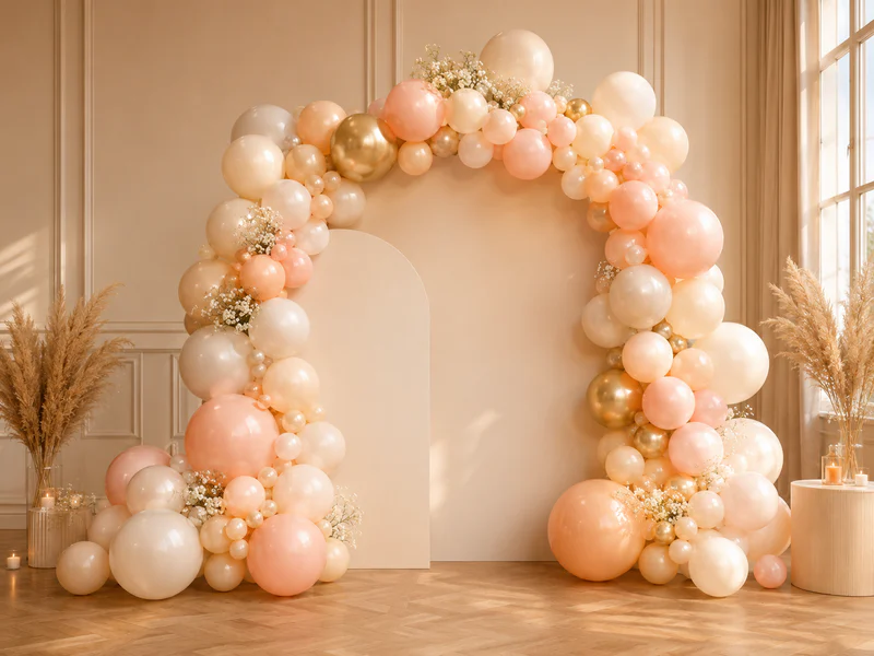 Baloane în paletă luminoasă pentru decor de eveniment