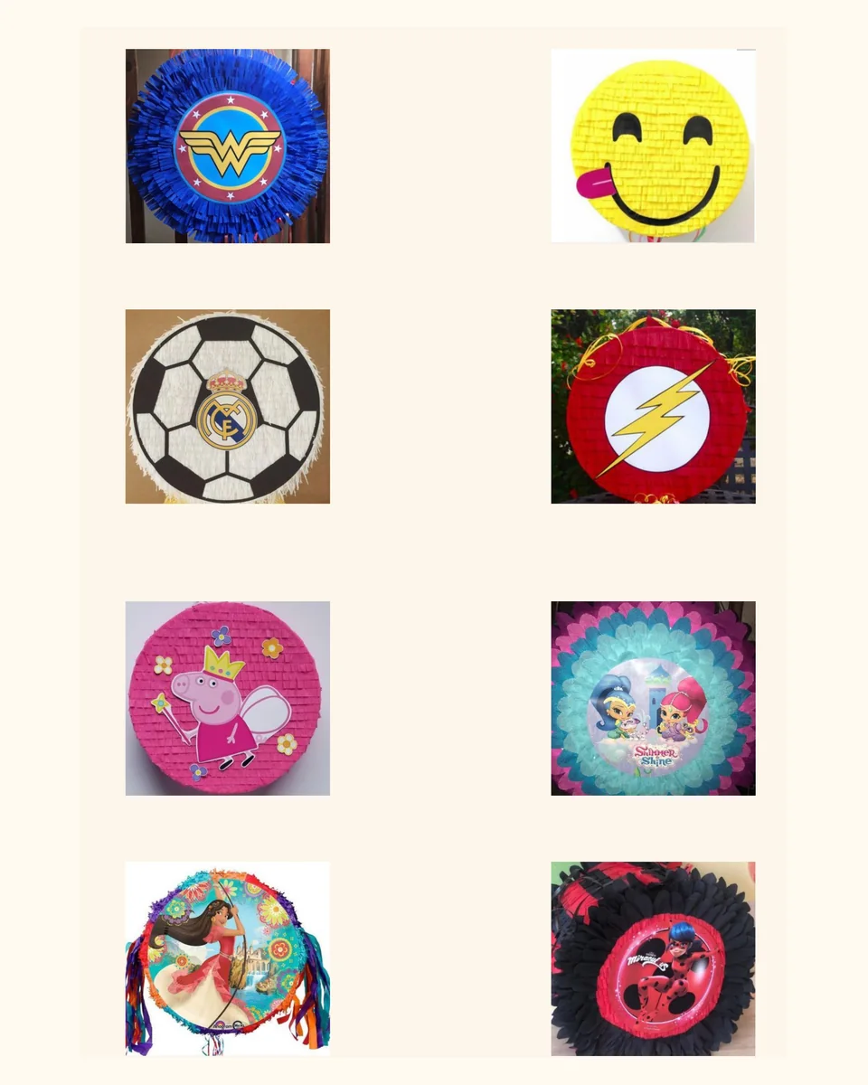 Exemple de piñate simple rotunde personalizate cu personaje și teme
